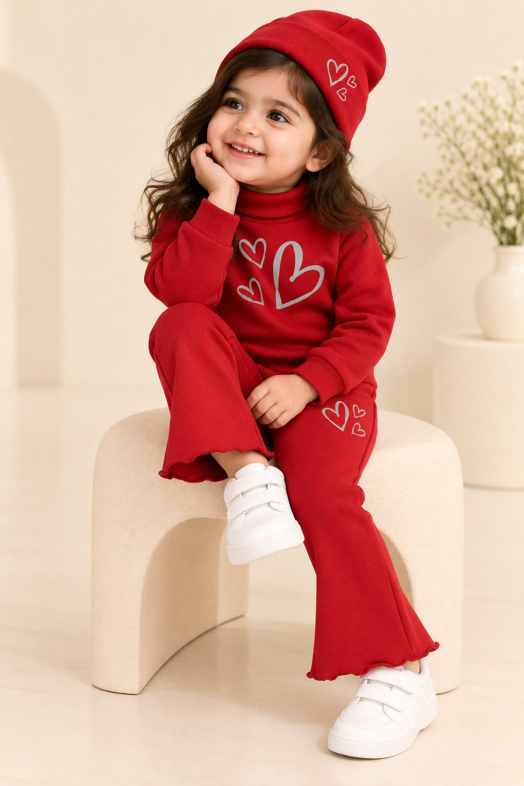 Red Hearts Velora Rib Fabric Suit Secondary image