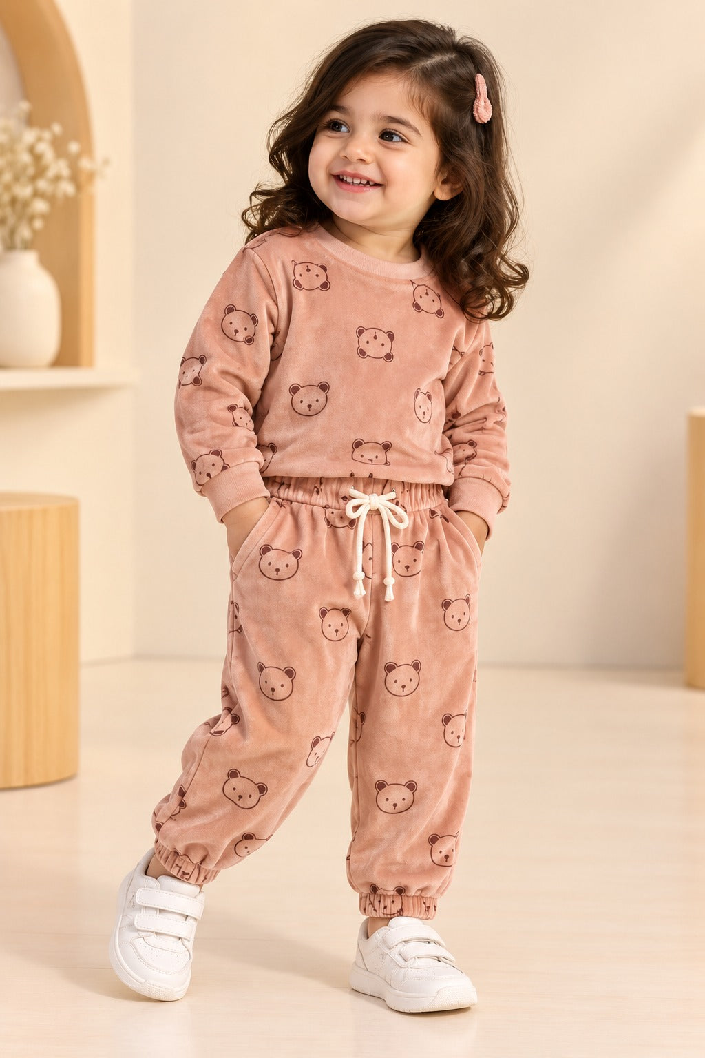Pink Bear Face Cozy Luxe Suit Main image