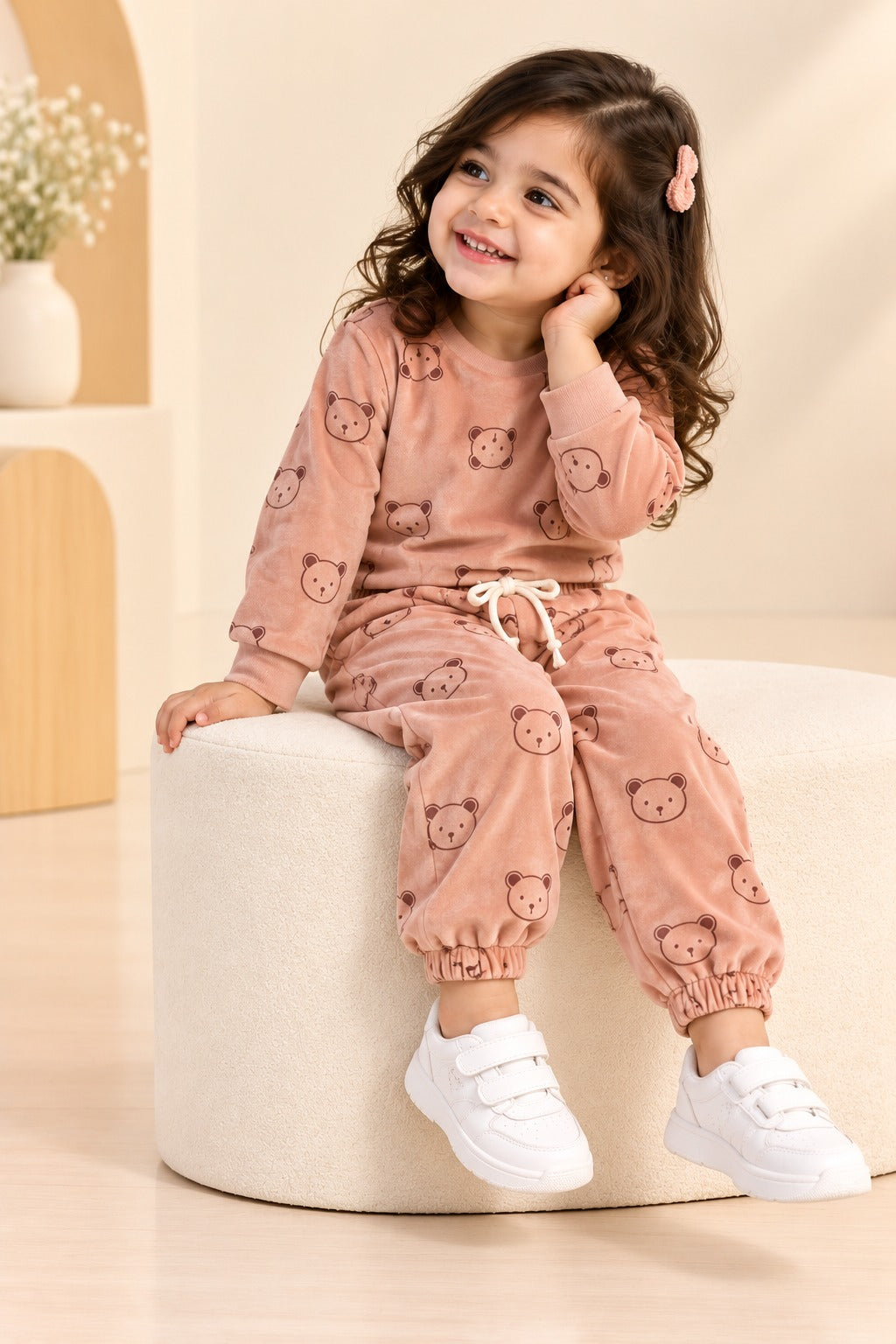Pink Bear Face Cozy Luxe Suit Secondary image