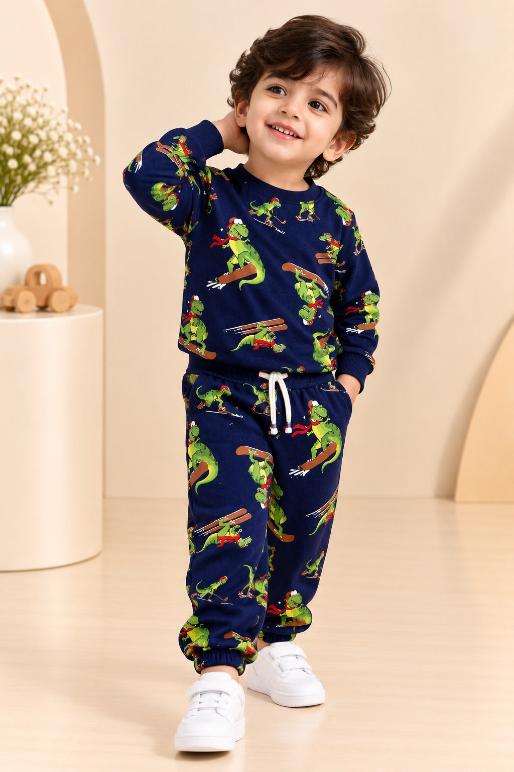 Navy Dino Cozy Luxe Suit Main image