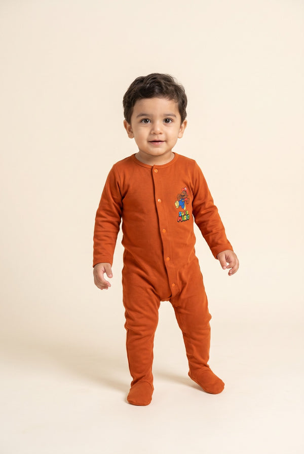 Brown Mario RibLuxe Fabric Romper