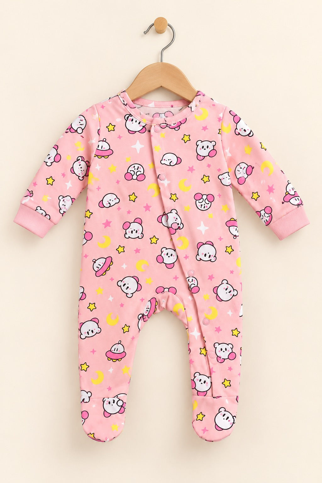 Pink Moon Stars RibLuxe Fabric Romper