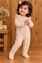 Cream Flowers RibLuxe Fabric Romper