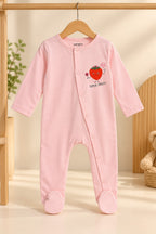 Pink Strawberry RibLuxe Fabric Romper