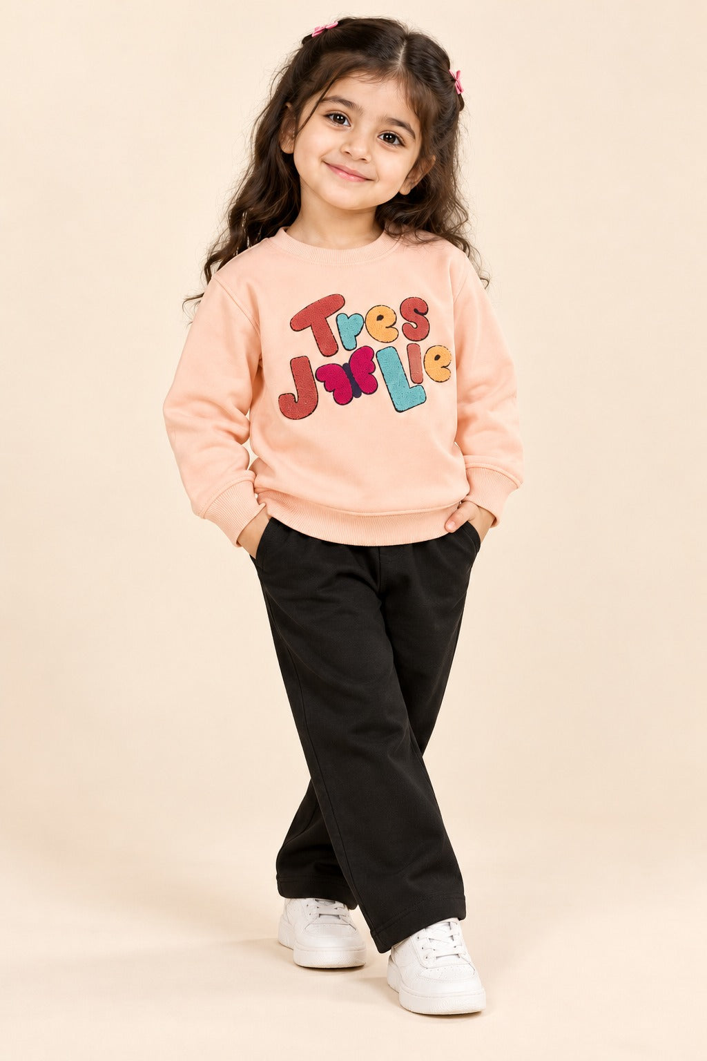 Pink Tres Cloud Weave Fabric Sweatshirt
