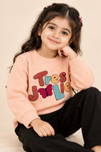 Pink Tres Cloud Weave Fabric Sweatshirt