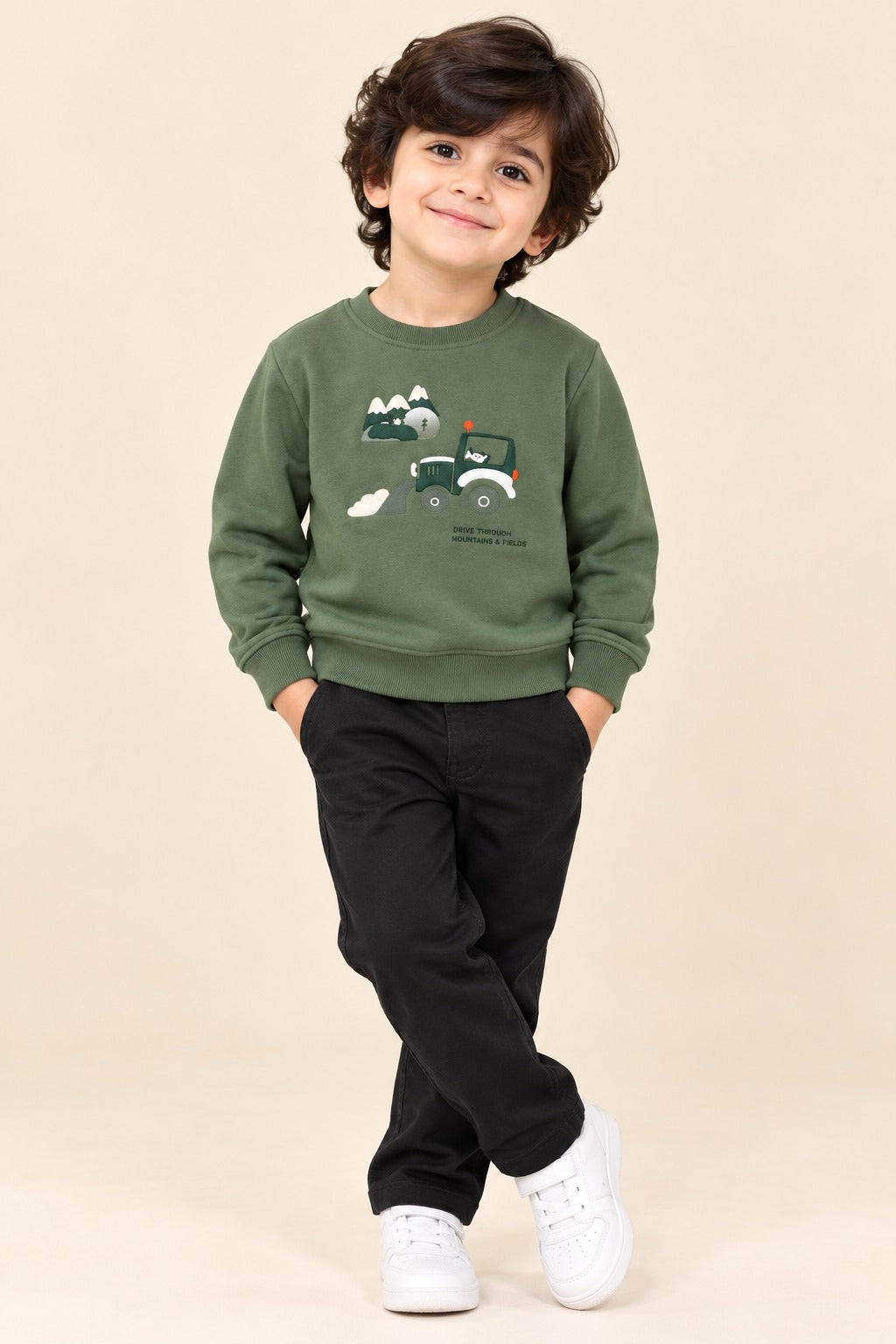Green Jovful Terrenza Fabric Sweatshirt