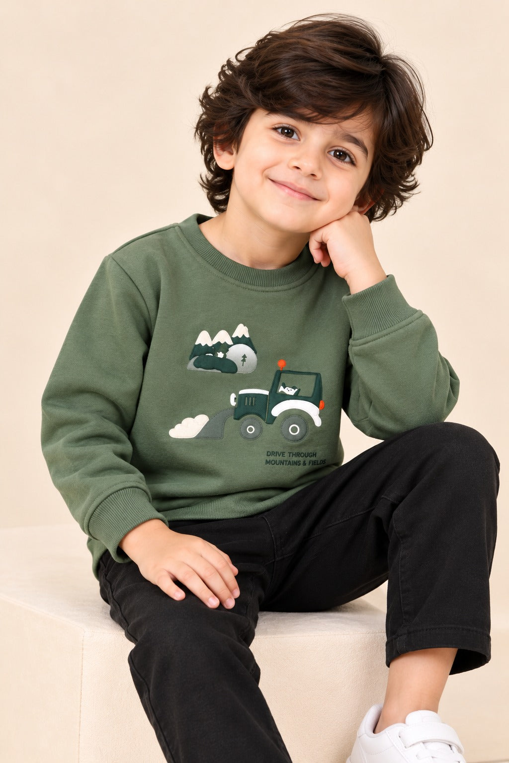 Green Jovful Terrenza Fabric Sweatshirt