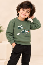 Green Jovful Terrenza Fabric Sweatshirt