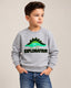 Grey Dino Cloud Weave Fabric Sweatshirt