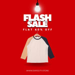 Load image into Gallery viewer, CREAM PLAIN BROWN &amp; BLUE SLEEVES FULL SLEEVES T-SHIRT
