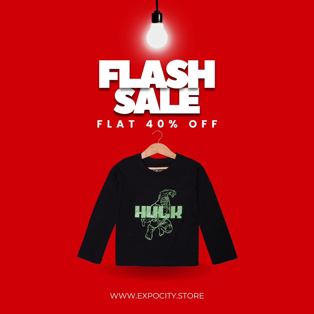 BLACK HULK PRINTED FULL SLEEVES T-SHIRT