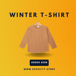 Load image into Gallery viewer, BROWN PLAIN RIBBED ROUND NECK FULL SLEEVES T-SHIRT
