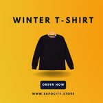 Load image into Gallery viewer, BLACK PLAIN FULL SLEEVES THERMAL FABRIC FRONT POCKET T-SHIRT
