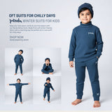 TEAL BLUE PANDA PRINTED RIBBED FABRIC WINTERS SUIT