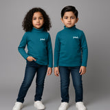 TEAL BLUE PANDA PRINT HIGH NECK FULL SLEEVES FOR WINTERS
