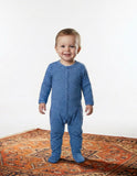 BLUE WITH BLUE STRIPES COTTON JERSY FABRIC FULL BODY FULL SLEEVES ROMPER