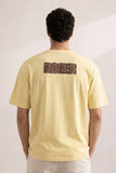 Yellow "R" Print T-Shirt For Men