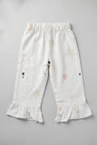 White Heart Star Print Flapper For Girls