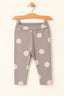 GREY BIG POLKA DOTS HEAVY RIBBED FABRIC PAJAMA FOR GIRLS