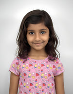 Load image into Gallery viewer, PINK FRUITS PRINTED T-SHIRT TOP FOR GIRLS
