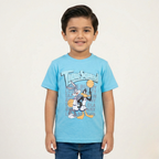 BLUE TIME SQUAD PRINTED HALF SLEEVES T-SHIRT