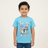 BLUE TIME SQUAD PRINTED HALF SLEEVES T-SHIRT