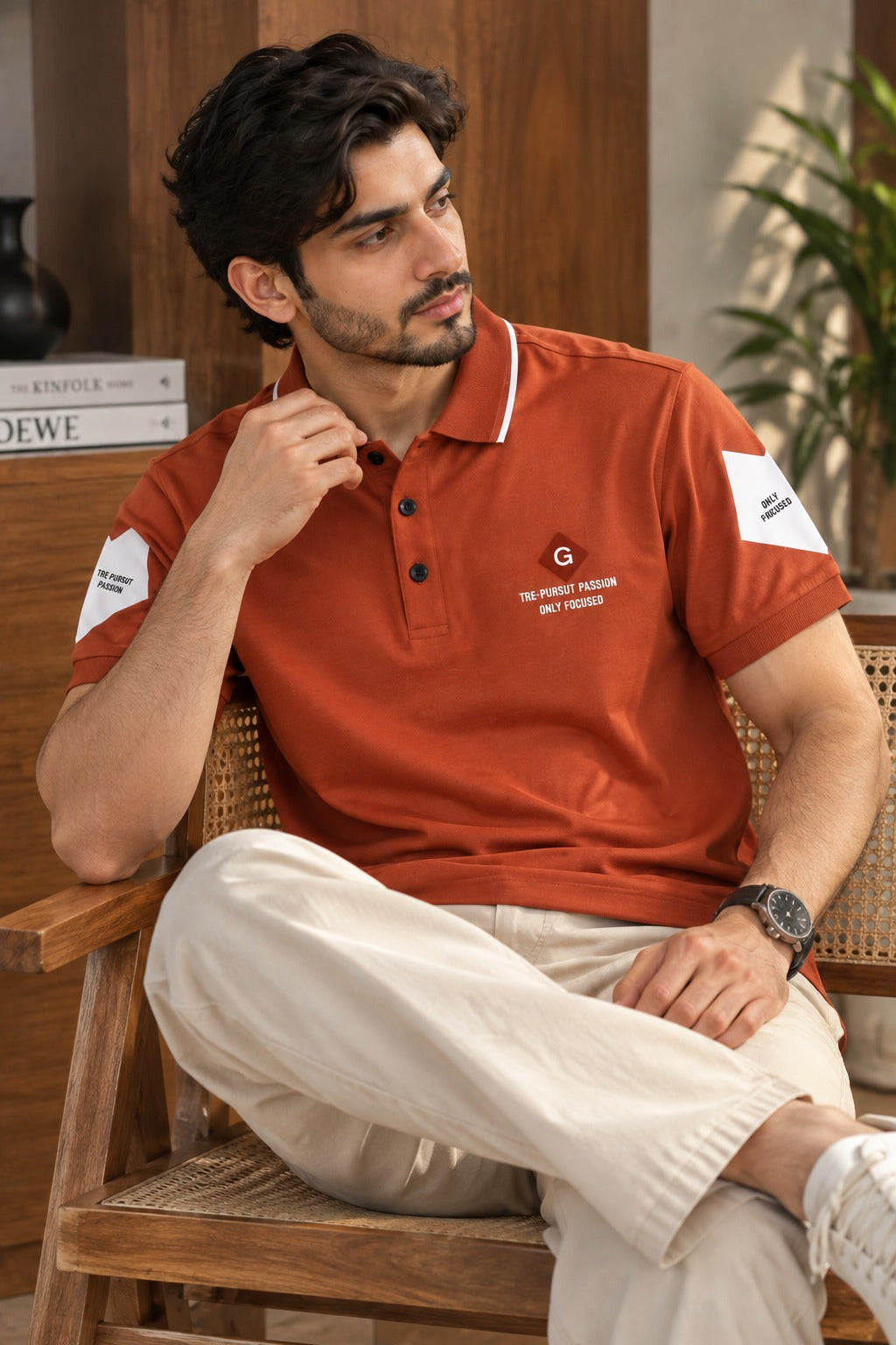 Brown G Fashion Relax Fit Polo