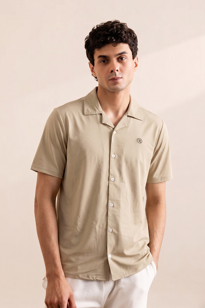 Brown Dri-Fit Half Sleeves Casual Shirt For Men