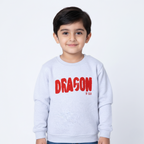 WHITE "DRAGON" EMBROIDERED TERRY FABRIC SWEATSHIRT