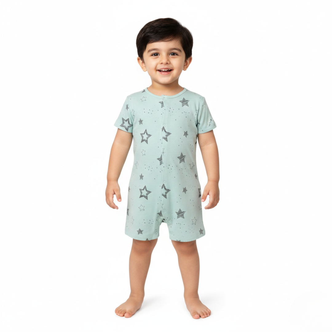 BLUE STARS PRINTED ROMPER FOR BOYS Main image