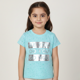 SEA GREEN "BE YOU DO YOU" PRINTED T-SHIRT TOP FOR GIRLS