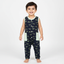 NEW NAVY BLUE FULL BODY SLEEVE LESS DINO SKELETON PRINTED WITH POCKETS ROMPER