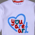 Load image into Gallery viewer, WHITE YOU ARE ART EMBROIDERED FLEECE FABRIC SWEATSHIRT
