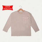 MINOR DEFECTION CREAM PLAIN WITH POCKET FULL SLEEVES T-SHIRT
