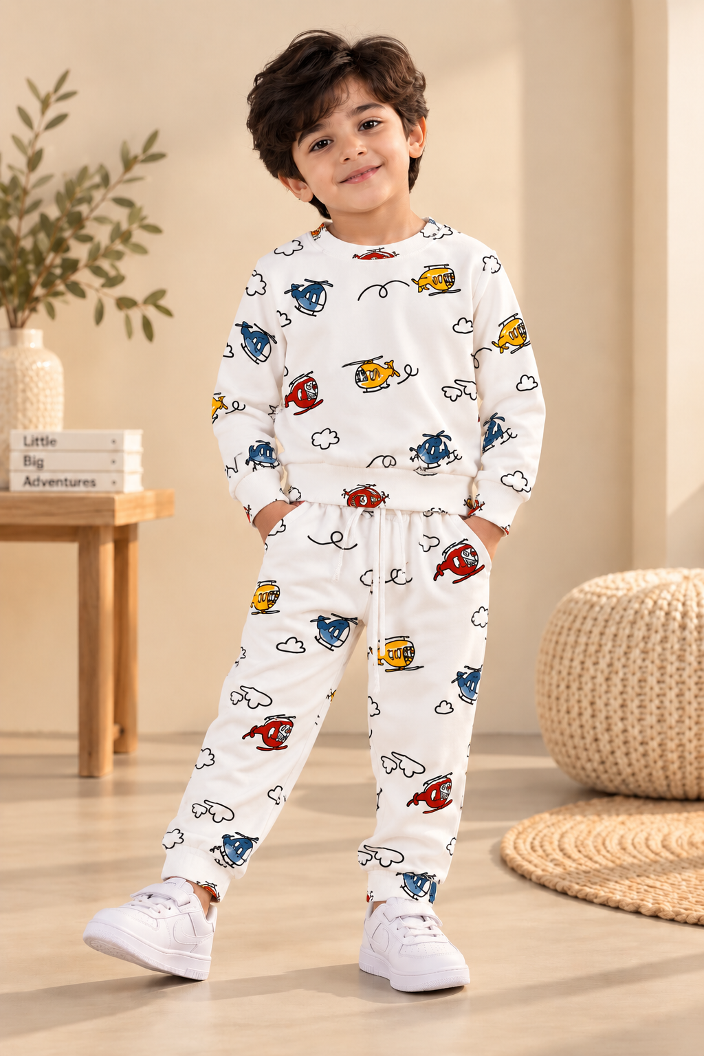 White Helicopter Cozy Luxe Suit