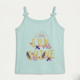 Blue Sunshine Print T-shirt Top For Girls