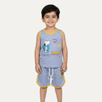 Sky Blue Snoopy Sando Suit For Boys