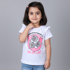 WHITE THERE IS NO PLANET B FLOWERS PRINTED T-SHIRT TOP FOR GIRLS