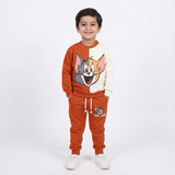 BROWN & LIME "TOM & JERRY FACE" PRINTED TERRY FABRIC WINTER SUIT