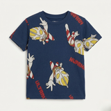 Blue Ultraman Printed Half Sleeves T-Shirt For Boys