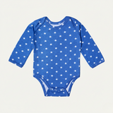 BLUE STARS PRINT COTTON JERSY FABRIC HALF BODY FULL SLEEVES ROMPER