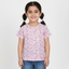 PINK WITH STRAWBERRY PRINTED PLAIN SLEEVES T-SHIRT TOP FOR GIRLS