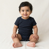 CHARCOAL GREY PLAIN HALF BODY HALF SLEEVES ROMPER