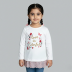 WHITE LOVE IS COLORFUL PRINTED T-SHIRT