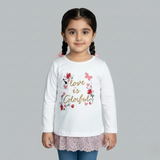 WHITE LOVE IS COLORFUL PRINTED T-SHIRT