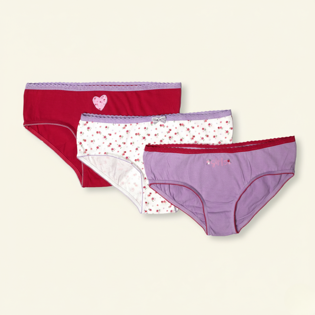 COTTON STRETCH PACK OF 3 PENTIES FOR GIRLS BY OAKS Main image