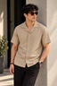 Camel LustraFlex Fabric Casual Shirt