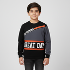 NEW GREY & BLACK GREAT DAY PRINTED SWEATSHIRT