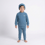 BLUE THERMAL FABRIC PANDA WITH CAP SUIT FOR WINTERS